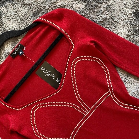 Say What? Crystal Silhouette Knit Mini Dress - Picture 2 of 7